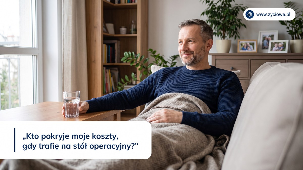 Mężczyzna odpoczywa na kanapie w domu podczas rekonwalescencji